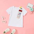 Shein Girls Letter Sticker Tunic Tee