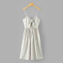 Shein Tie Front Striped Cami Dress