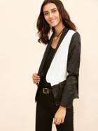 Shein Color Block Shawl Collar Slim Fit Blazer