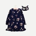 Shein Toddler Girls Ruffle Hem Floral Print Dress