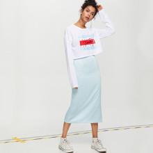 Shein Solid Column Skirt