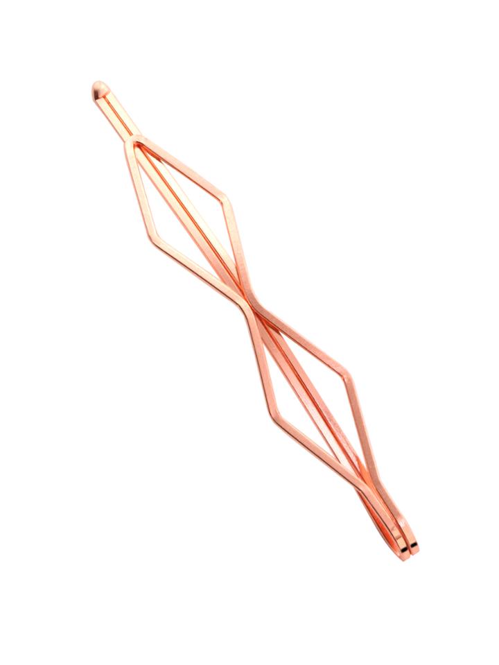 Shein Rose Gold Cutout Rhombus Bobby Pin