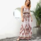 Shein Geometric Print Drawstring Waist Dress