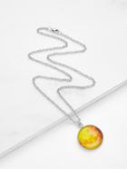 Shein Luminous Round Pendant Link Necklace