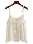 Shein Grommet Lace Up Front Cami Top