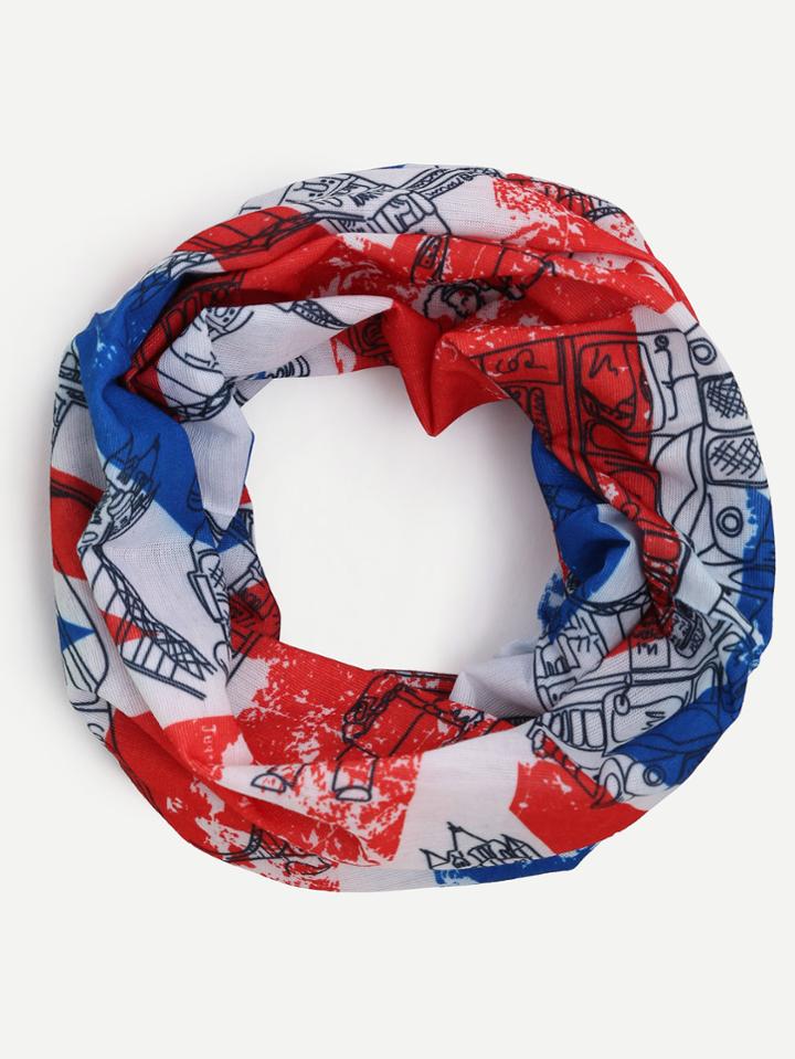 Shein Multicolor Union Jack Print Infinity Scarf