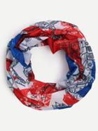 Shein Multicolor Union Jack Print Infinity Scarf