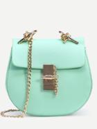Shein Green Metallic Embellished Pu Chain Bag