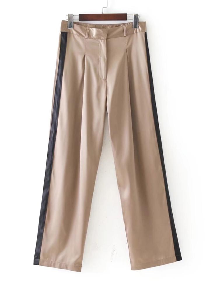 Shein Contrast Tape Satin Pants