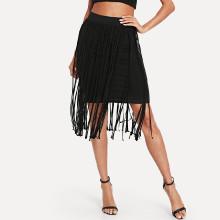 Shein Fringe Trim Pencil Skirt