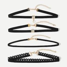Shein Lace Detail Choker Set 4pcs