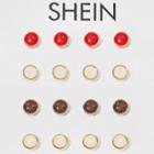 Shein Round Shaped Stud Earrings Set 8pairs