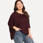 Shein Plus High Low Solid T-shirt