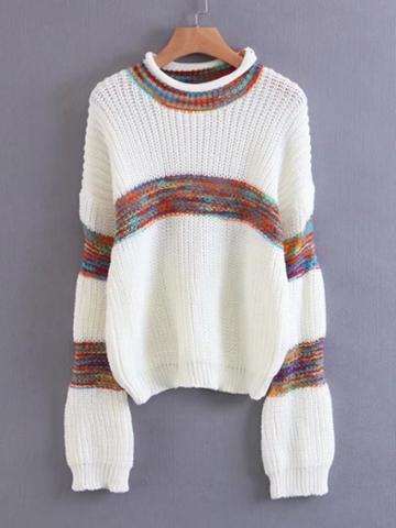 Shein Roll Neck Drop Shoulder Pullover Sweater