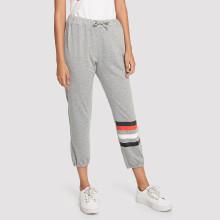 Shein Color Block Marled Crop Sweatpants