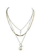 Shein Best Seller Multilayers Chain Cross Shape Pendant Necklace