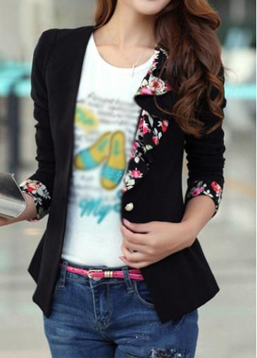 Rosewe Long Sleeve Single Breasted Flouncing Blazer