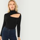 Shein Cutout Front Slim Fitted Tee