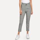 Shein Houndstooth Button Decoration Pants