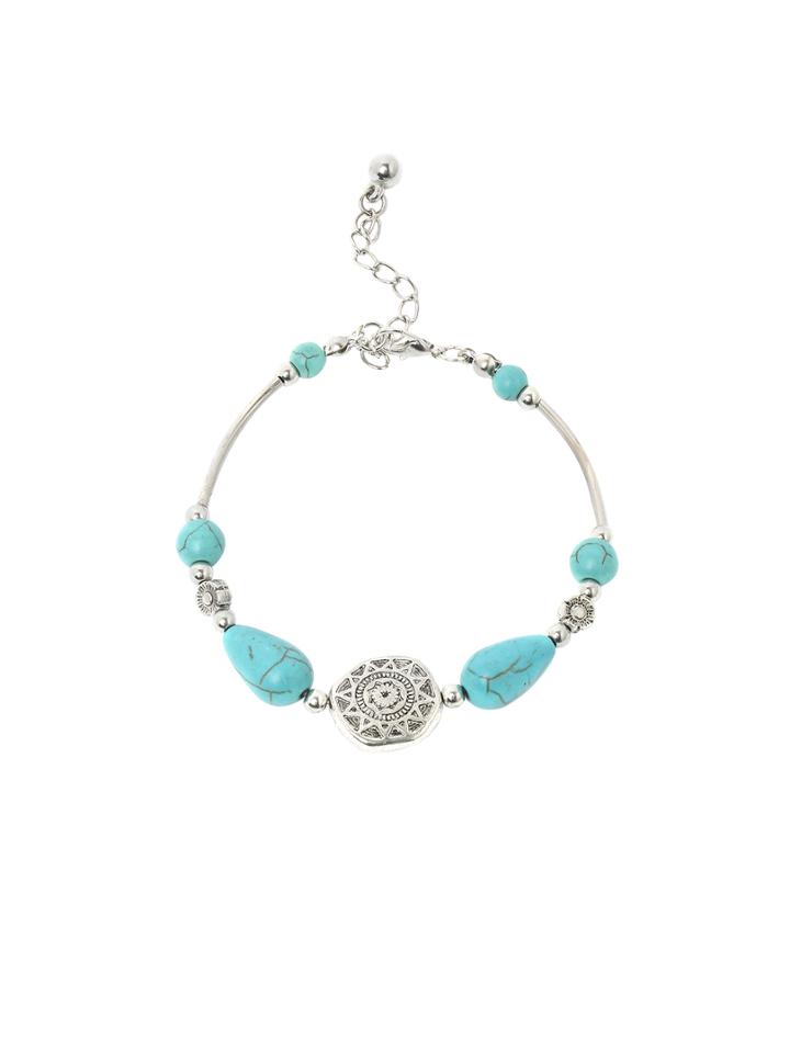 Shein Turquoise Sun-printed Plated Adjustable Bracelet