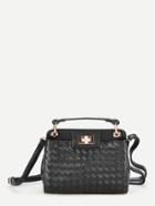 Shein Quilted Twist Lock Shoulder Bag With Handle