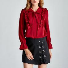 Shein Tie Neck Ruffle Shirt