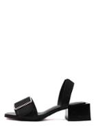 Shein Black Open Toe Buckled Chunky Sandals