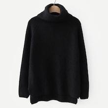 Shein High Neck Raglan Sleeve Rib Sweater