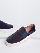 Shein Purple Round Toe Glitter Flatform Sneakers