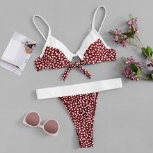 Shein Cut-out Random Polka Dot Bikini Set