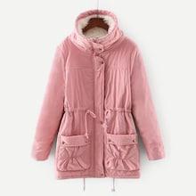 Shein Sherpa Lined Drawstring Waist Parka Coat