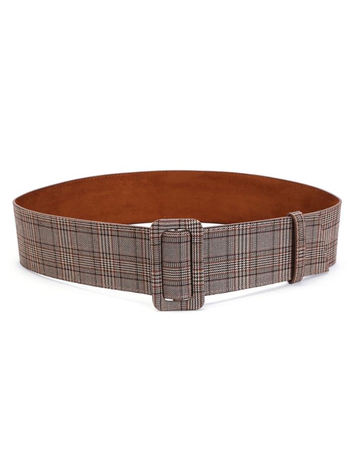 Shein Plaid Print Buckle Belt
