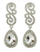 Shein White Rhinestone Women Earrings