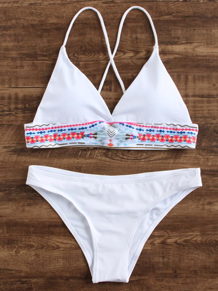 Shein Geometric Print Triangle Bikini Set