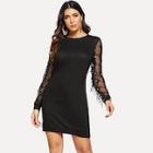 Shein Contrast Lace Solid Dress