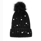 Shein Pompom & Faux Pearl Decorated Beanie Hat
