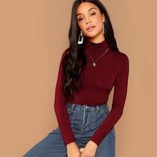 Shein Turtleneck Slim Fitted Tee