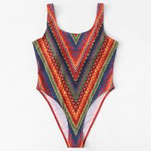 Shein Plus Colorful Chevron Swimsuit