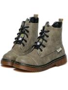 Shein Army Green Vintage Thick-soled Round Toe Boots