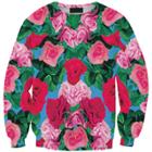 Shein 3d Digital Printing Red Rose Sweatshirts
