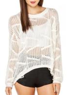 Rosewe Chic Round Neck Long Sleeve White Sweaters For Woman