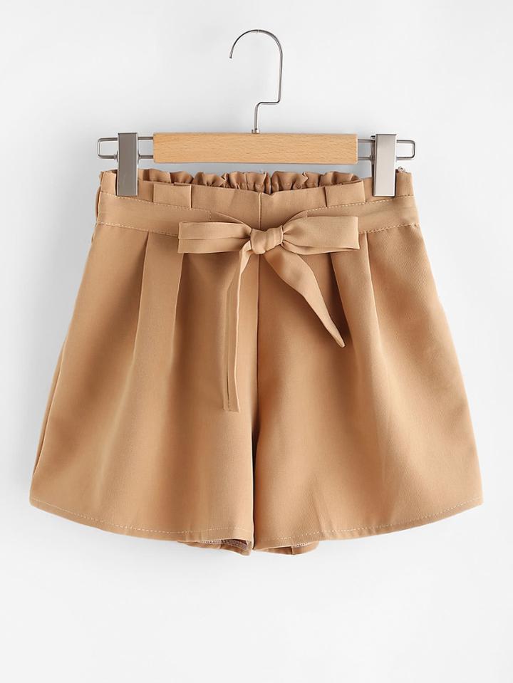 Shein Elastic Waist Self Tie Front Shorts