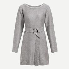 Shein Longline Sweater With O-ring Belt