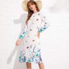 Shein Graphic Print Zip Up Side Dress