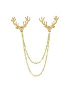 Shein Gold Tie Clips Silver Gold-color Metal Deer Head Brooches