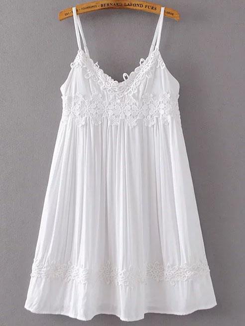 Shein Contrast Lace Applique Cami Dress