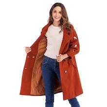 Shein Double Breasted Embroidered Coat