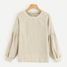 Shein Solid Drop Shoulder Corduroy Sweatshirt