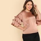 Shein Plus Pleated Layered Sleeve Top