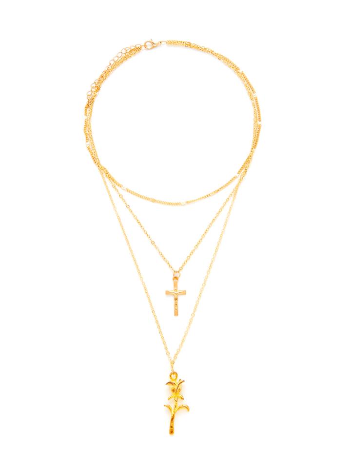 Shein Cross & Pendant Layered Chain Necklace